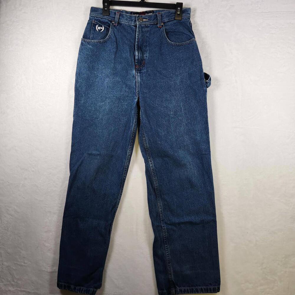 Y2K Phat Farm Carpenter Jeans Womens 18 Baggy Wide Leg Blue Denim Hip‎ Hop Style